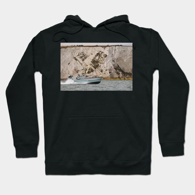 Motor Gun Boat at Speed off the Isle of Wight Hoodie by richard49